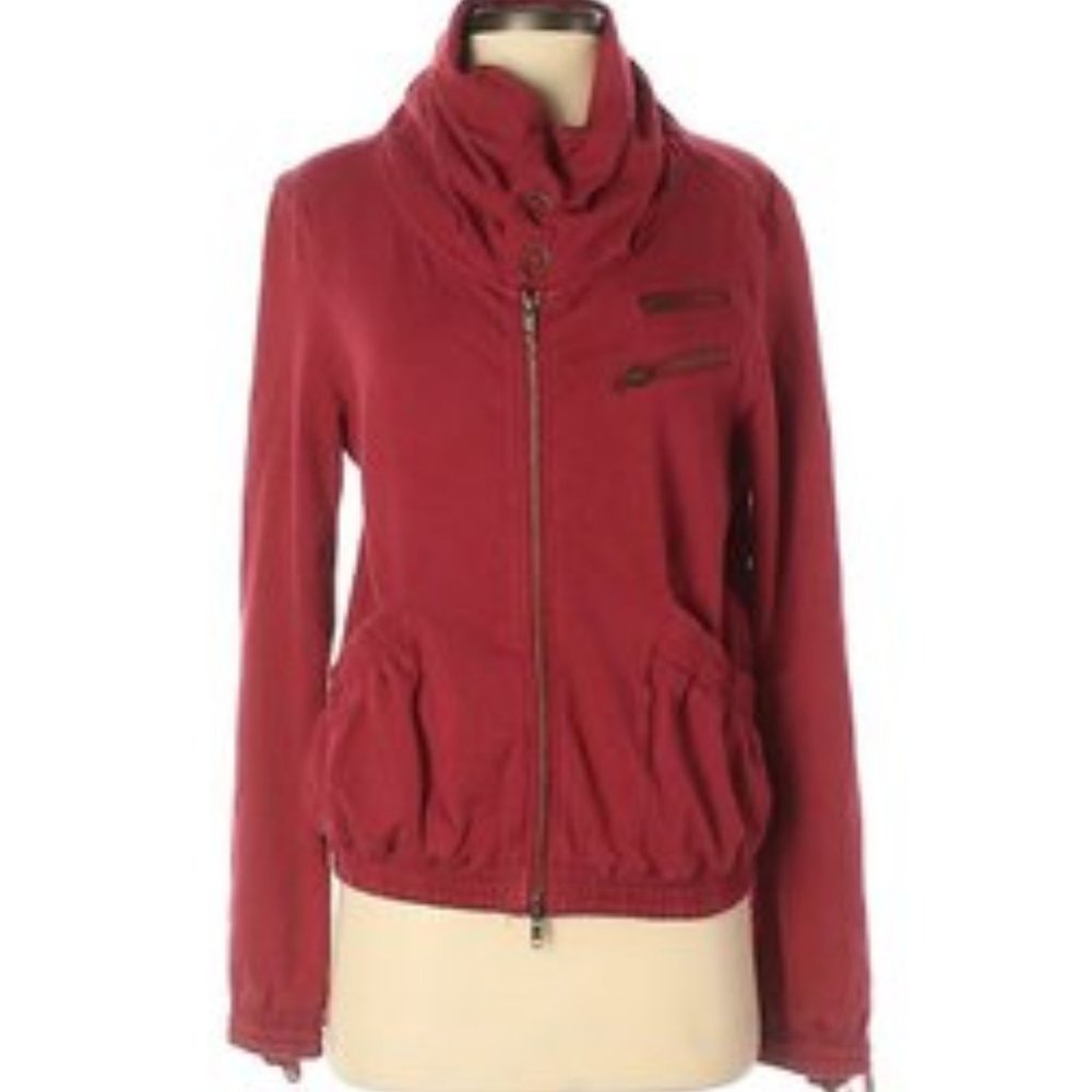 sanctuary red fashion double zip Jersey jacket S